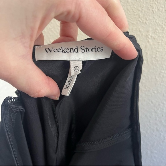 WEEKEND STORIES x REVOLVE Kyla Black Satin Jumpsuit - Picture 8 of 10